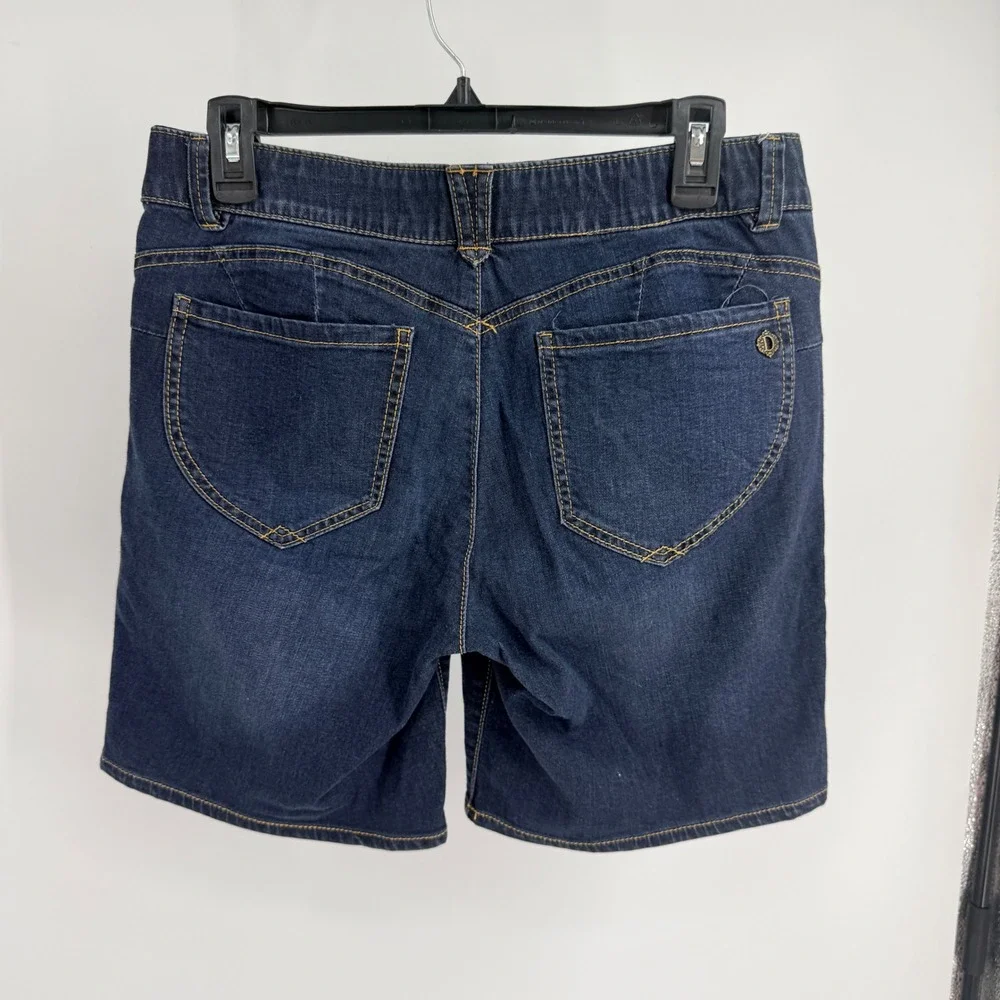 Democracy Absolution Dark Wash Denim Bermuda Shorts Womens 8 Blue Stretch